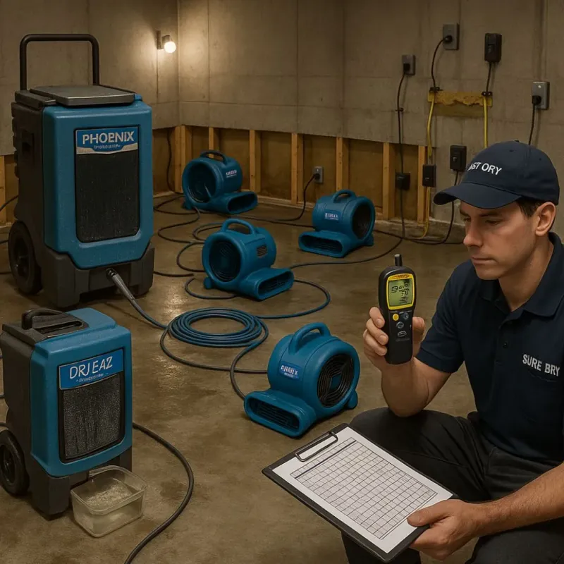 Structural Drying and Dehumidification process in Putnam County, IN